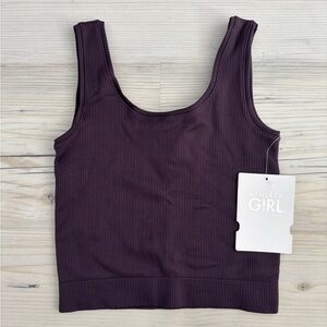 Athleta Girl Rise Above Rib Crop Tank size L/12 NWT